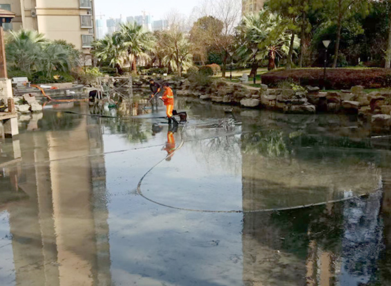 安丘景观池淤泥清理